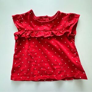 Little Me Red and White Polka Dot Short Sleeve Tee 12M